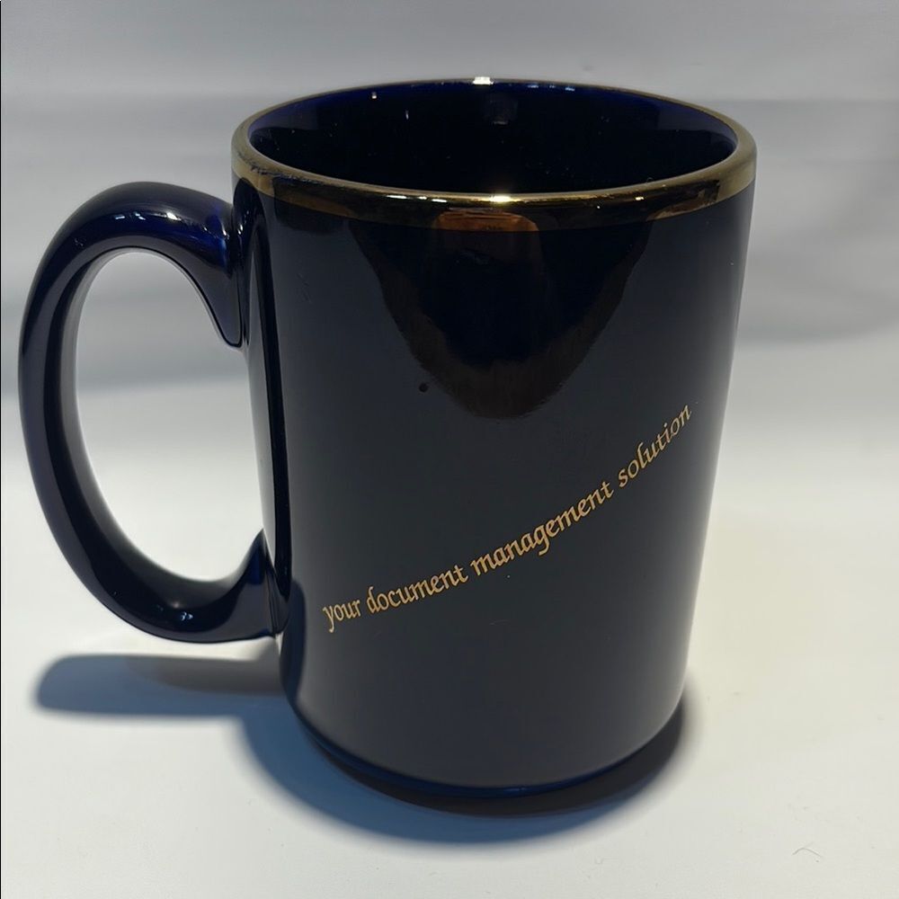 Vintage dark blue and gold Kinko’s coffee mug - Picture 5 of 9